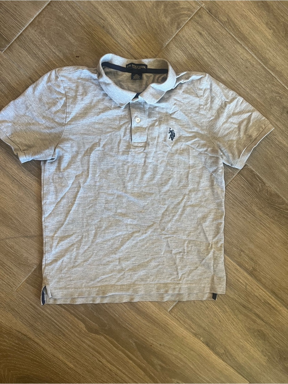 U.S. Polo Assn. Light Gray Polo with Navy Pony Logo